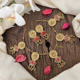 Vriksham Elegant Gold Look Alike Lakshmi Coin with Lotus Short Neckpiece-G18935